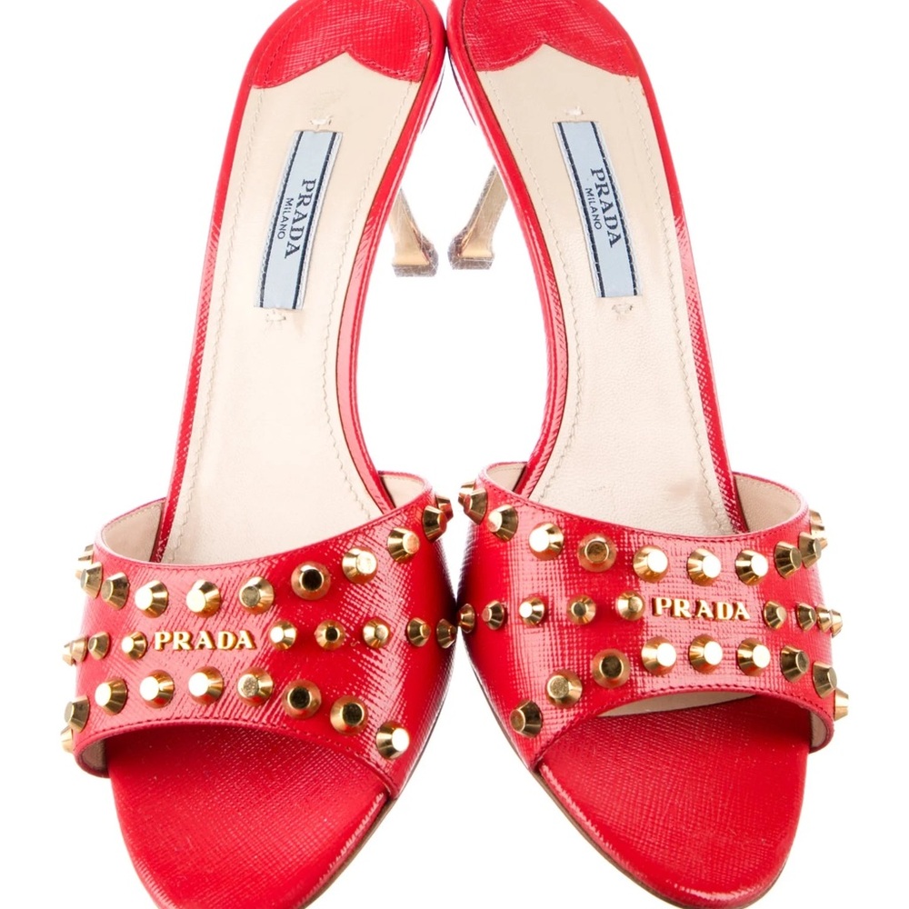Prada Red Studded Women's Shoes